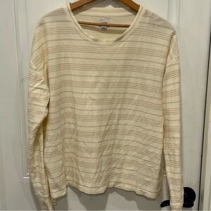 J Crew Woman Striped Crewneck Sweatshirt in Lightweight Terry, Sz Medium